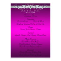 Grand Duchess Pink Scroll Wedding Menu Personalized Announcement