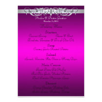 Grand Duchess Pink Scroll Wedding Menu Personalized Announcement