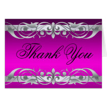 Grand Duchess Pink & Silver Thank You NoteCard