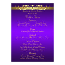 Grand Duchess Purple Scroll Wedding Menu Custom Announcement