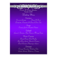Grand Duchess Purple Scroll Wedding Menu Personalized Invite