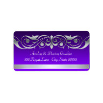 Grand Duchess Purple Silver Scroll Address Labels