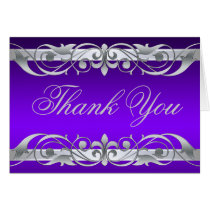 Grand Duchess Purple & Silver Thank You NoteCard