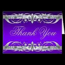 Grand Duchess Purple & Silver Thank You NoteCard cards