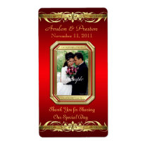 Grand Duchess Red Photo Gold Wine Wedding Label