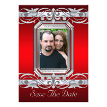 Grand Duchess Red Save The Date Silver Invitation