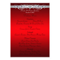 Grand Duchess Red Scroll Wedding Menu Announcements