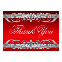 Grand Duchess Red & Silver Thank You NoteCard