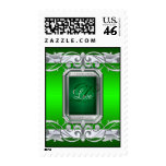 Grand Duchess Silver Love Green Postage Stamp