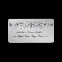 Grand Duchess Silver Metal Scroll Address Labels labels