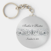 Grand Duchess Silver Metal Scroll  Keychain