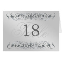 Grand Duchess Silver Metal Scroll Table Card