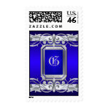 Grand Duchess Silver Monogram Blue Postage