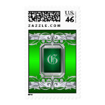 Grand Duchess Silver Monogram Green Postage