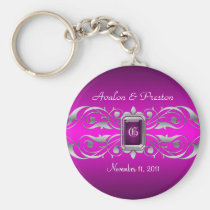 Grand Duchess Silver Monogram Pink Keychain