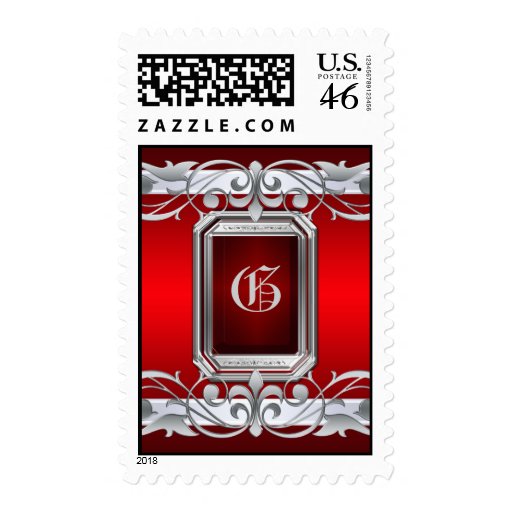 Grand Duchess Silver Monogram Red Postage