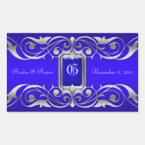 Grand Duchess Silver Save The Date Blue Sticker