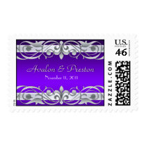 Grand Duchess Silver Save The Date Purple Postage