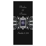Grand Duchess Silver Scroll Black Wedding Program Full Color Rack Card