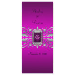 Grand Duchess Silver Scroll Pink Wedding Program Rack Card Design