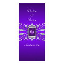 Grand Duchess Silver Scroll Purple Wedding Program Customized Rack Card