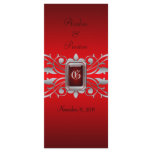 Grand Duchess Silver Scroll Red Wedding Program Customized Rack Card