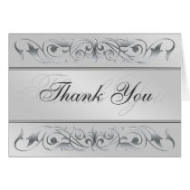 Grand Duchess Silver Scroll Thank You Notecard