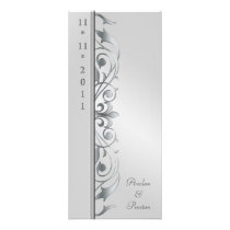Grand Duchess Silver Scroll Wedding Program Rack Card Design
