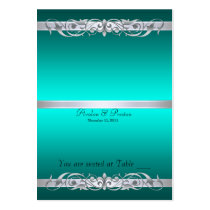 Grand Duchess Teal Scroll Folding Table Placecard Business Cards