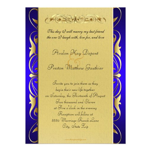 Grand Duke Blue Jewel Gold And Blue Invitation
