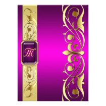 Grand Duke Pink Jewel Gold Scroll Pink Invitation