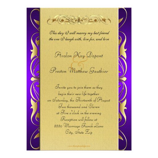 Grand Duke Purple Jewel Gold & Purple Invitation