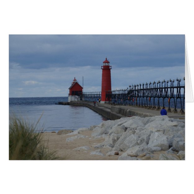 Grand Haven Lighthouses Greeting Card