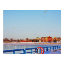 GRAND HAVEN, MICHIGAN WATERFRONT IN WINTERTIME postcards
