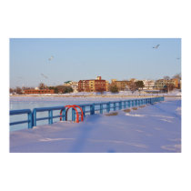 GRAND HAVEN, MICHIGAN WATERFRONT IN WINTERTIME posters