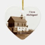 grand haven pier, I love Michigan! Christmas Tree Ornaments