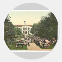 Grand Hotel and Kurgarten, Norderney, Germany clas Round Stickers
