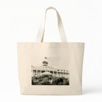 Grand Hotel, Mackinac Island, black and white Canvas Bags