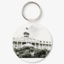 Grand Hotel, Mackinac Island, black and white keychains by harlowandcompany Grand Hotel, Mackinac Island, black and white keychains