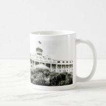 Grand Hotel, Mackinac Island, black and white Coffee Mugs