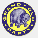 Grand Old Party Round Stickers