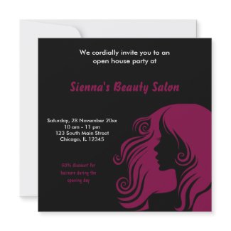 Grand Opening Salon (Maroon) invitation