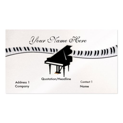 Grand Piano and Keyboard Business Card (front side)