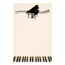 Grand Piano and Keyboard Custom Stationery