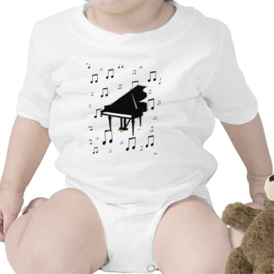 Grand Piano and Music Notes Romper