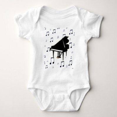 Grand Piano and Music Notes T Shirt