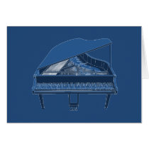 Grand Piano: Blueprint Painting: cards
