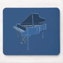 Grand Piano: Blueprint Painting: Custom Mousepad by spiritswitchboard Grand Piano: Blueprint Painting: Custom Mousepad