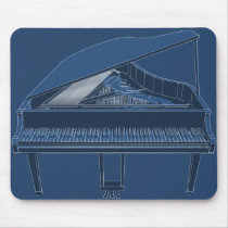 Grand Piano: Blueprint Painting: mousepads by spiritswitchboard Grand Piano: Blueprint Painting: mousepads