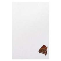 Grand Piano Brown Bird's Eye View Stationery Paper